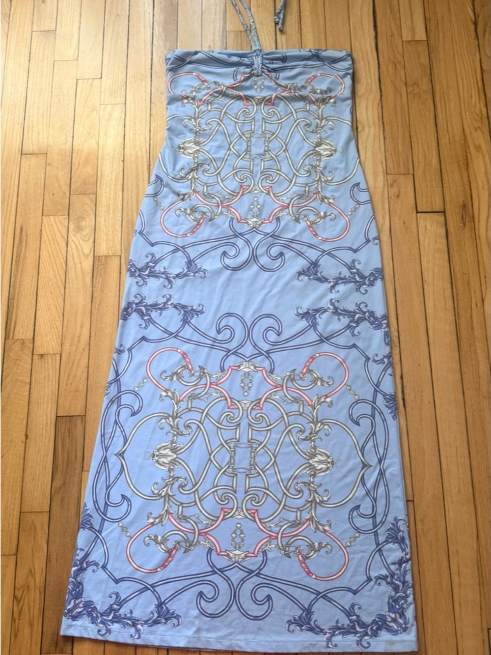 J. McLaughlin Light Blue Printed Strapless Maxi Dress - Picture 2 of 5